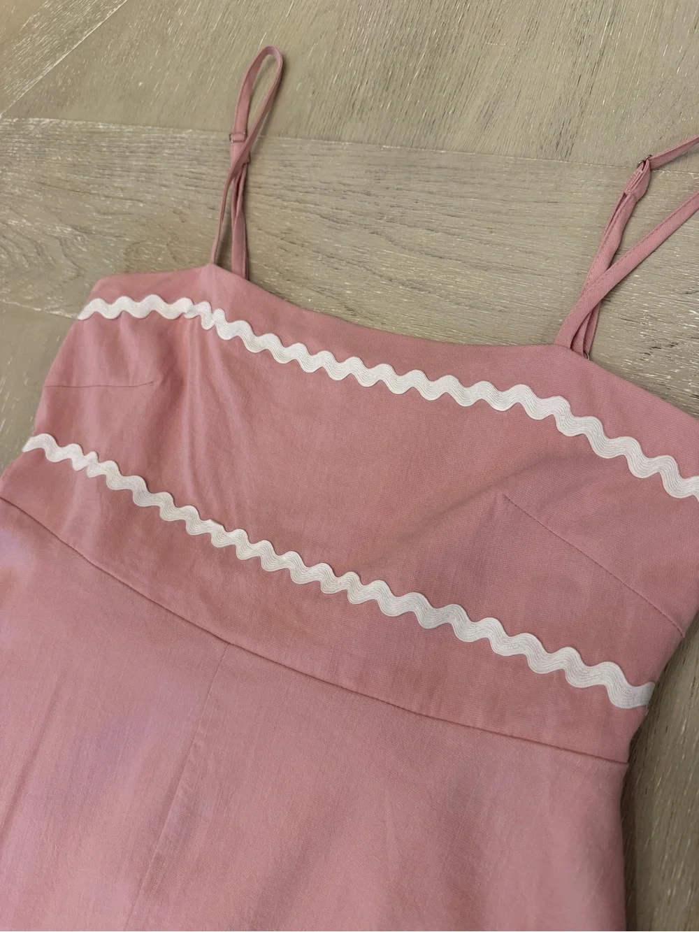 Women’s Pink Maxi Skirt with White Trim